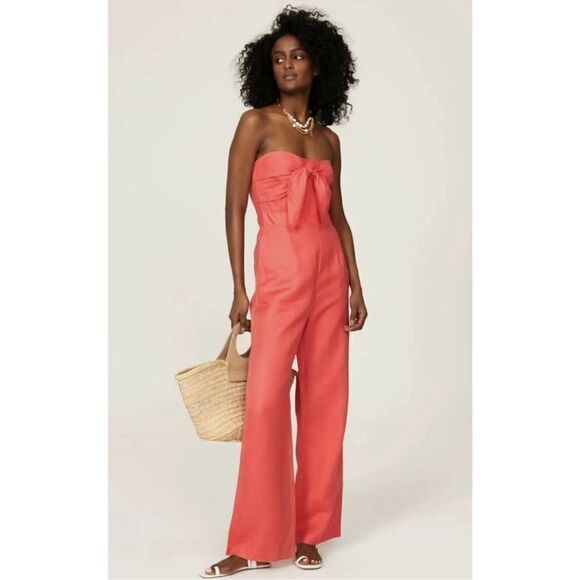 Amanda Uprichard Strapless Jumpsuit with Bow - Picture 1 of 9